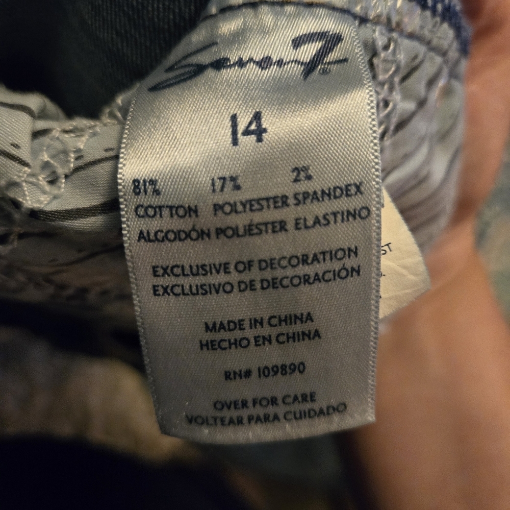 Women's Seven7 Tummyless High Rise Skinny Jeans Medium Wash, Size 14 - Picture 4 of 9